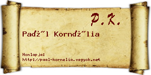 Paál Kornélia névjegykártya