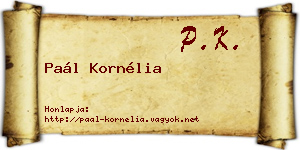 Paál Kornélia névjegykártya